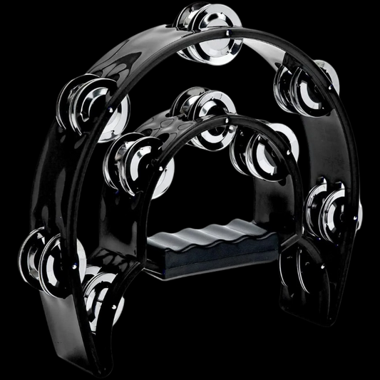 Metal Double Row Tambourine (Black)