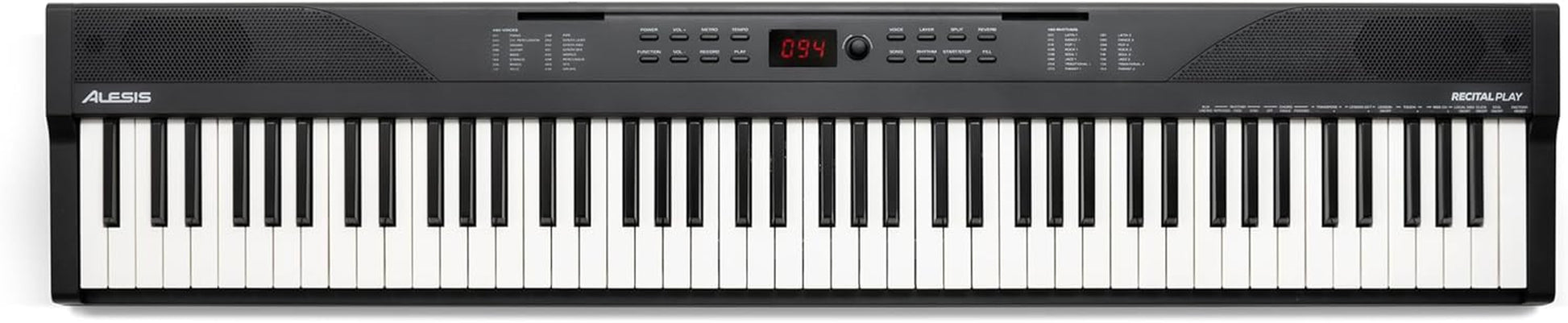 88 Key Keyboard Piano with 480 Sounds, Speakers, USB MIDI, Sheet Music Tablet Rest, Power Adapter and Piano Lessons for Beginners