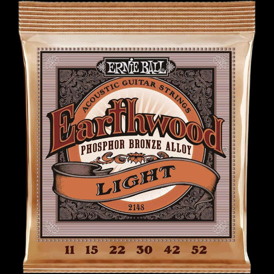 Earthwood Light Phosphor Bronze Acoustic Guitar Strings, 11-52 Gauge (P02148)