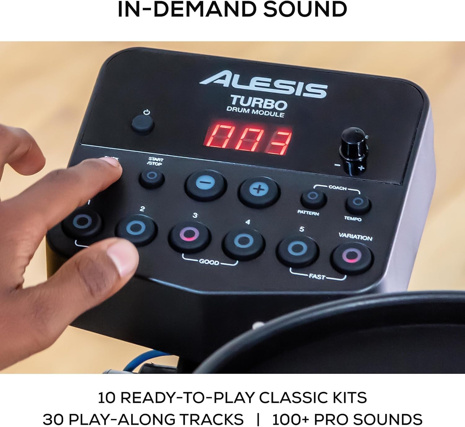 Turbo Mesh Kit – Electric Drum Set with 100+ Sounds, Quiet Mesh Drum Pads, Drum Sticks, Connection Cables, Drum Lessons